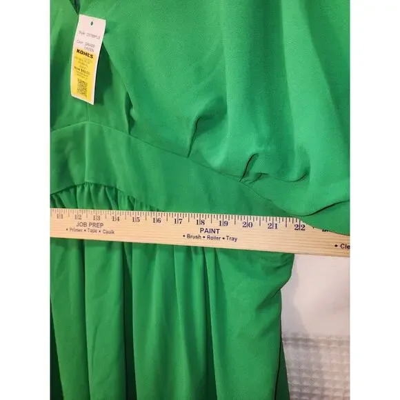 Alexia Admor Dress Size 2x Green August Draped Deep Vneck Fit & Flare Maxi 7522 - Picture 8 of 12